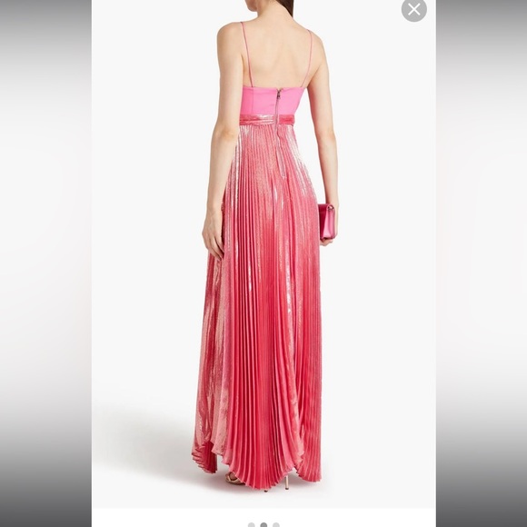 Alice + Olivia Ottoman-paneled Plissé-lamé Gown - Women - Pink Dresses - size 4 - Picture 2 of 4